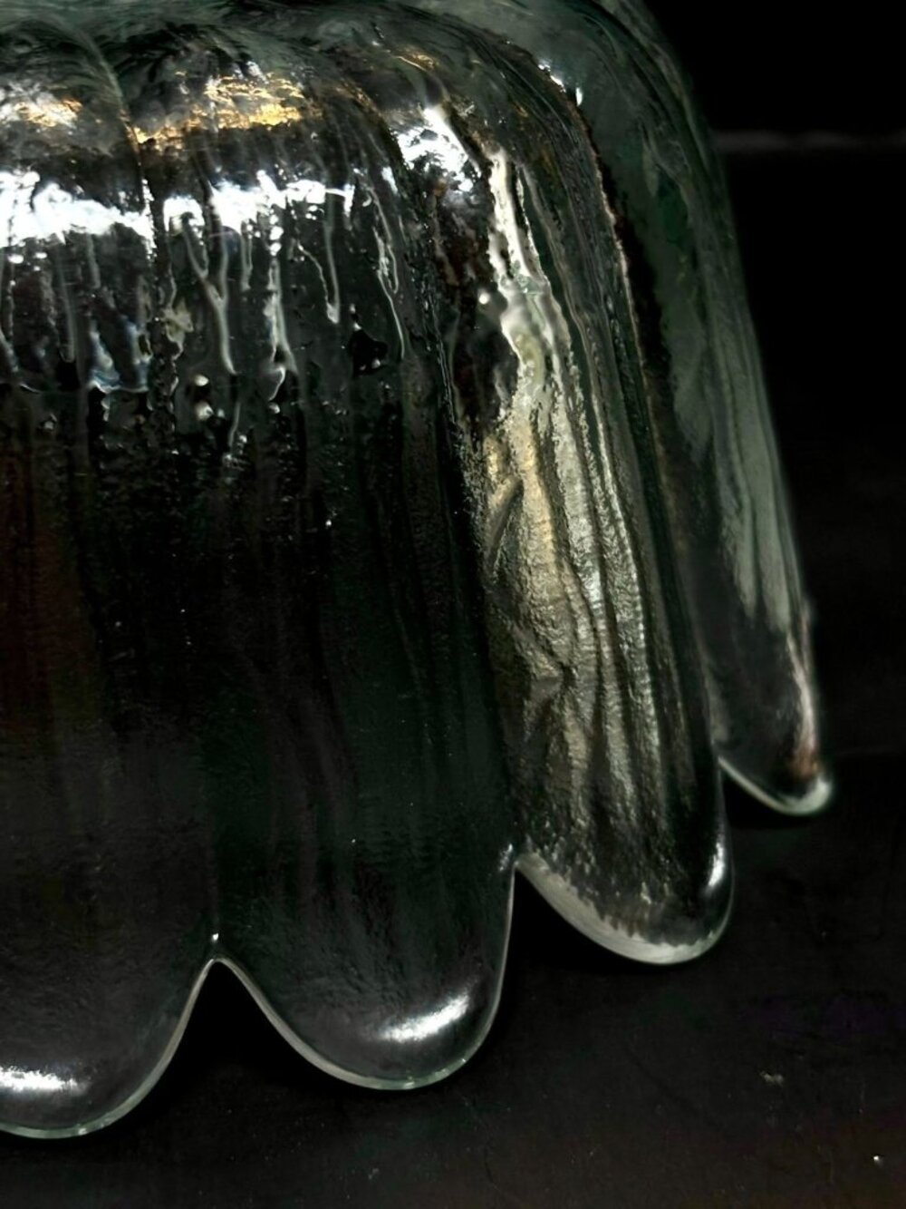 Scandinavian Modern Frosted Art Petal Glass Bowl Holmegaard Glassworks Nearly 3" - Picture 4 of 6